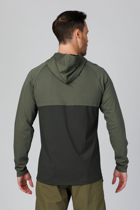 SPN0237 - Ultra Soft Breathable Stretch Performance Half Zip Hoodie - Army