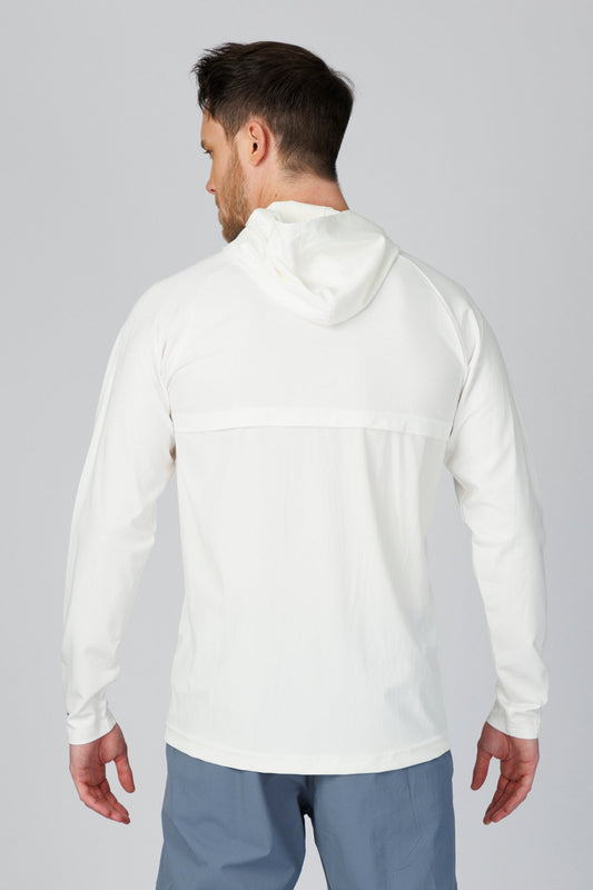 SPN0237 - Ultra Soft Breathable Stretch Performance Half Zip Hoodie - White