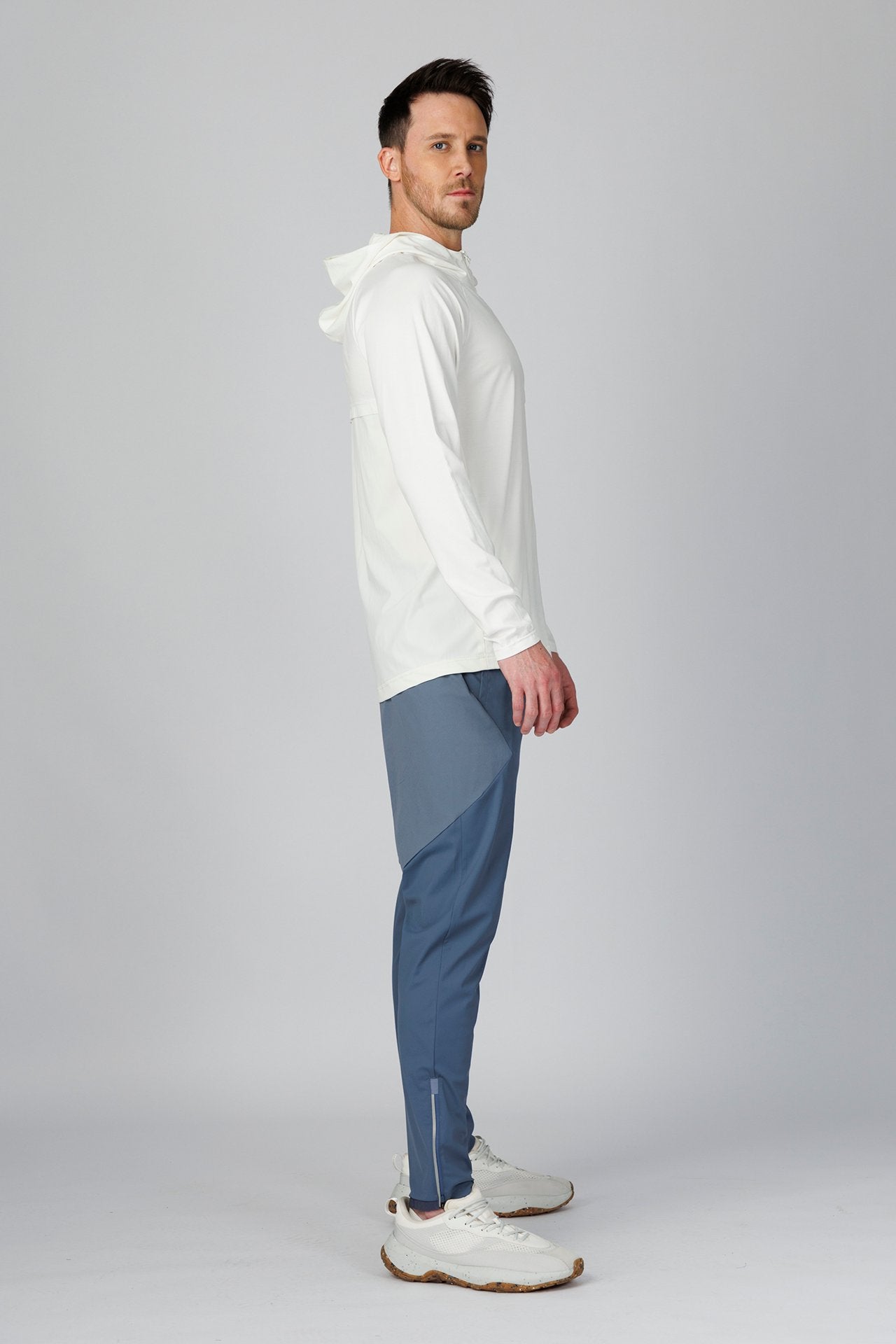 SPN0237 - Ultra Soft Breathable Stretch Performance Half Zip Hoodie - White