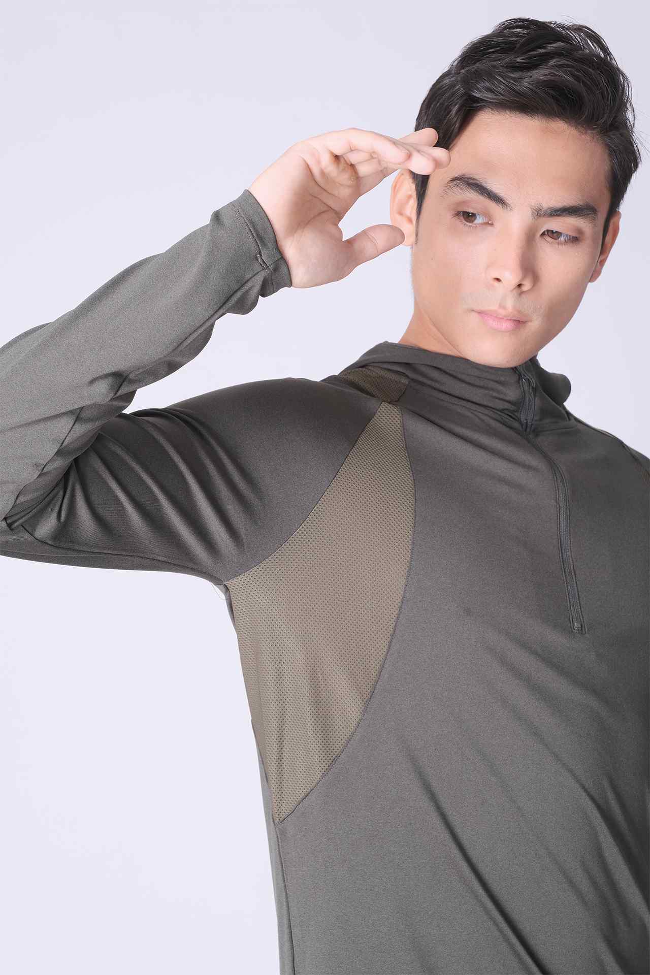 SPN0238 - Lightweight Stretch Half Zip Training Hoodie - Army