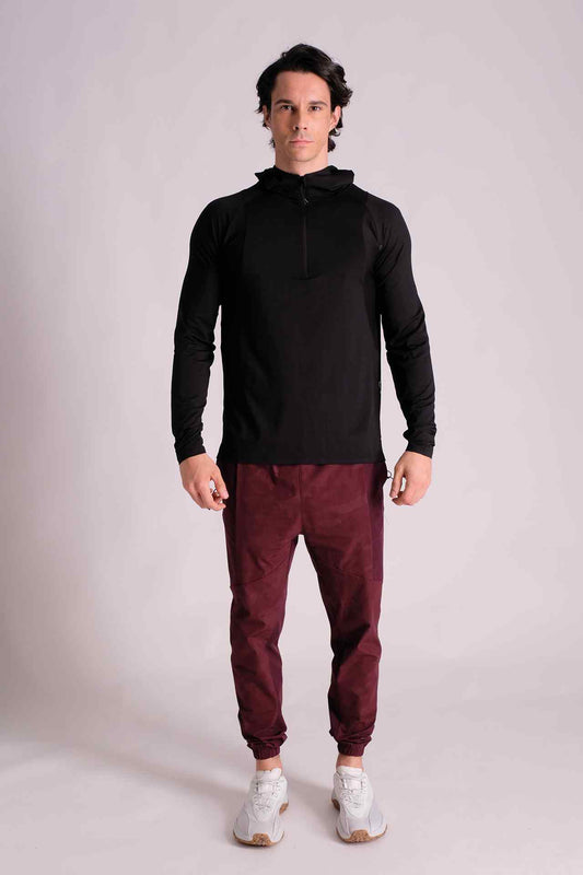 SPN0238 - Lightweight Half Zip Training Hoodie - Black