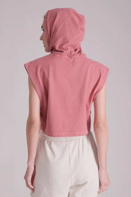 SPWN0269 - Women's Essential Ribbed Neck Hoodie - Rose
