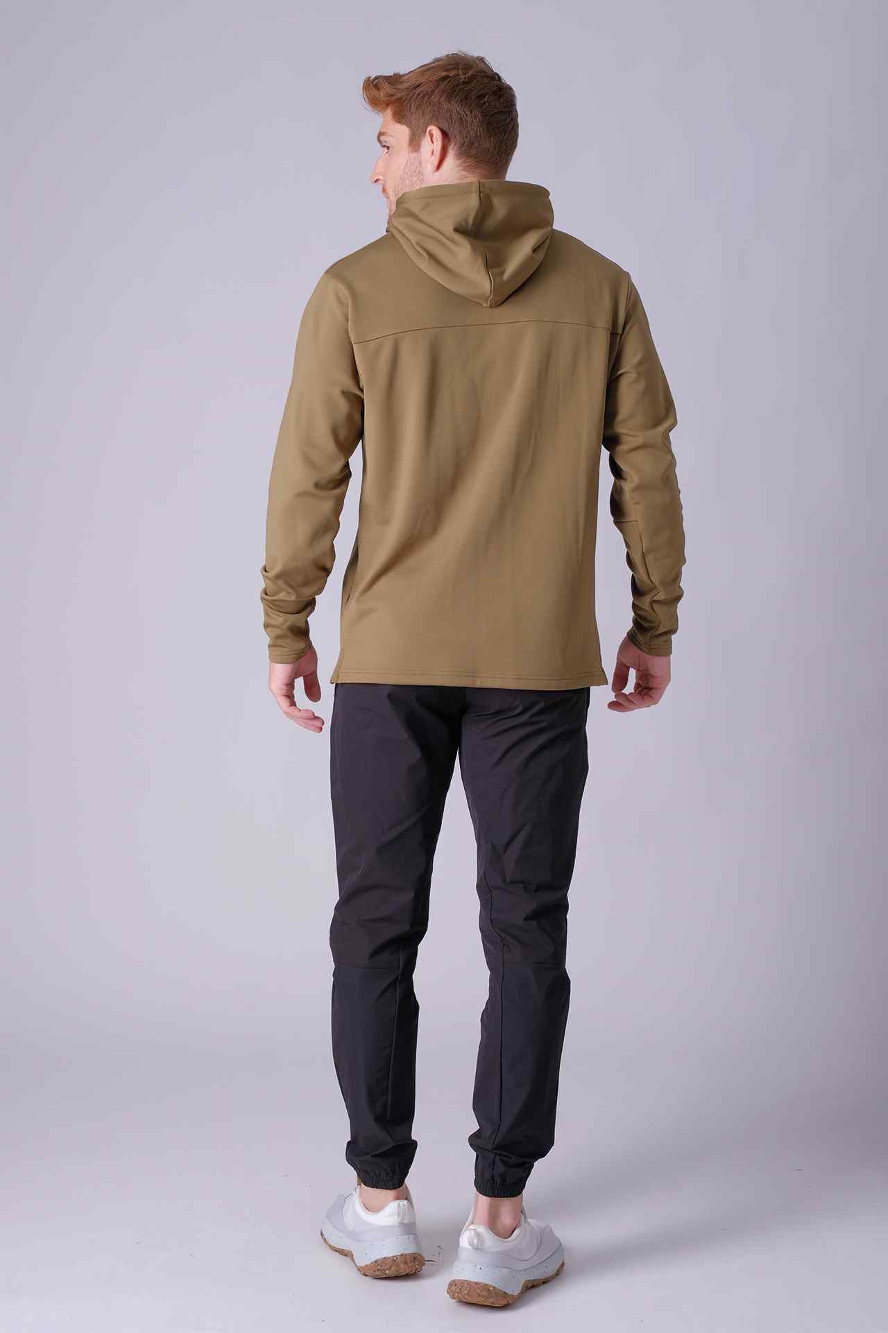 SPN0281 - Stretch Thermal Fleece Daily Tapered Outdoor Hoodie - Army