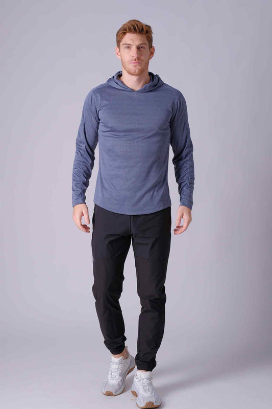 SPN0288 - Anti-UV Heather Jacquard Training Hoodie - Ash Blue