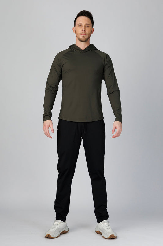 SPN0300 - Ultra Soft Stretch Nylon Interlock Training Hoodie - Dark Army