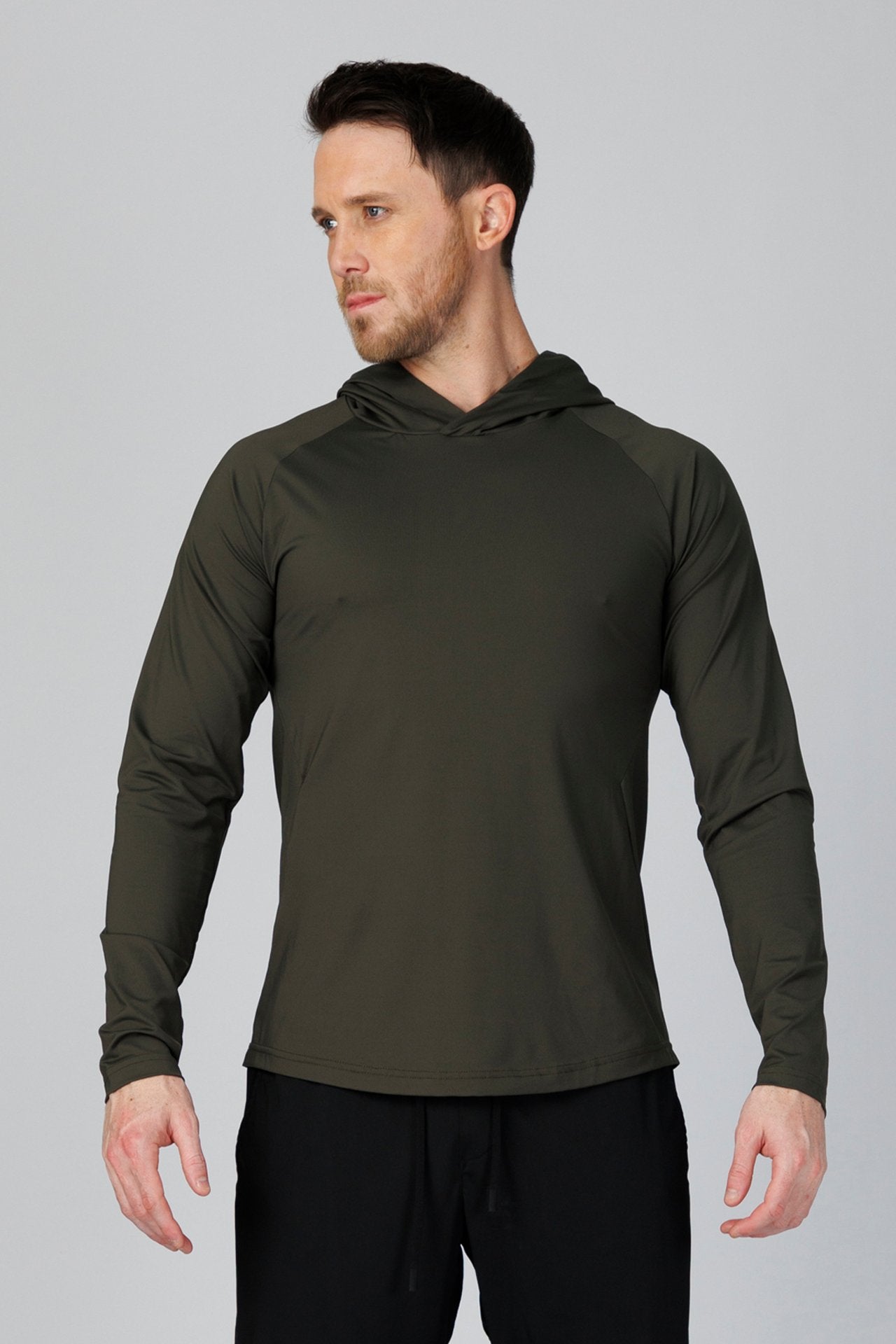 SPN0300 - Ultra Soft Stretch Nylon Interlock Training Hoodie - Dark Army