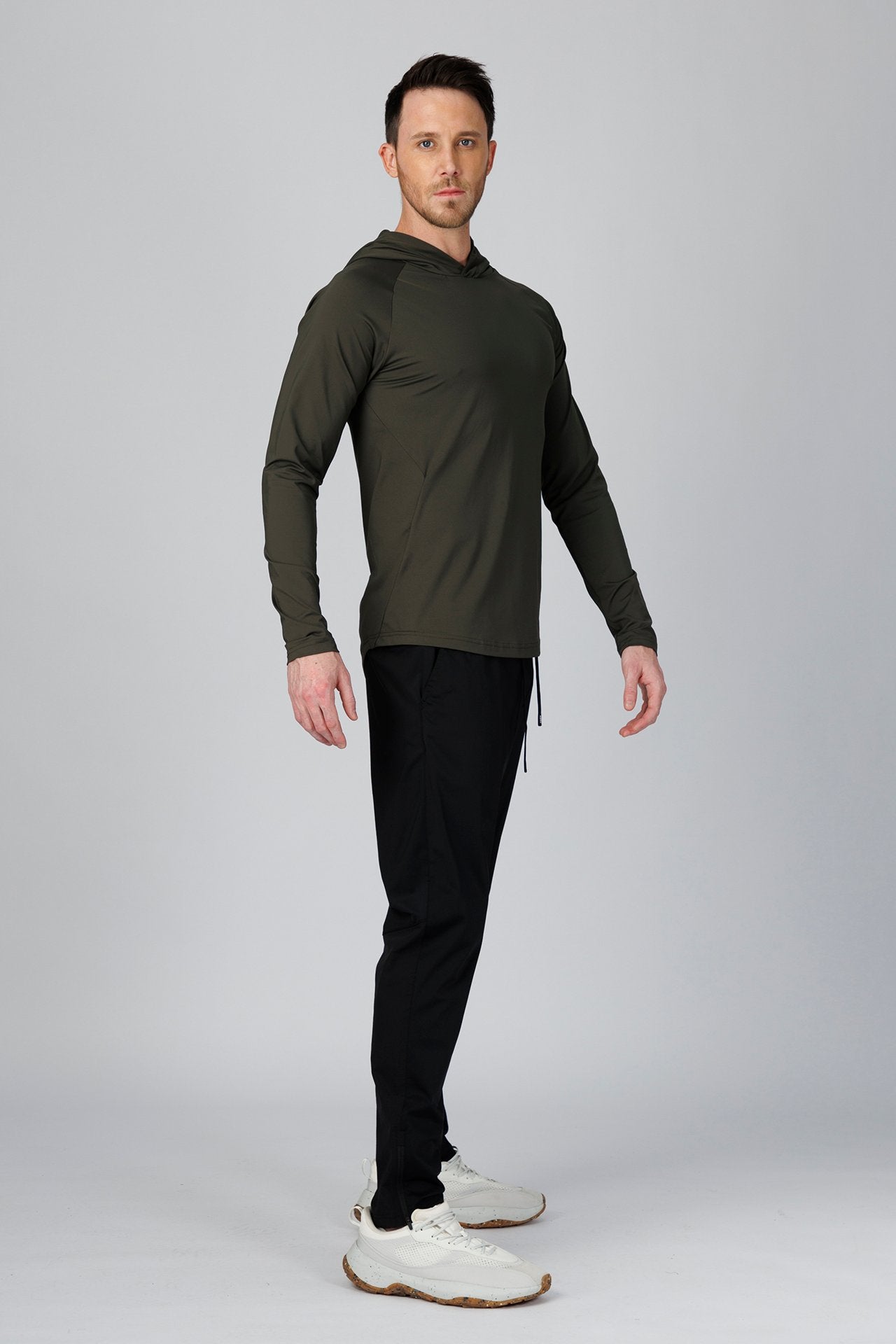 SPN0300 - Ultra Soft Stretch Nylon Interlock Training Hoodie - Dark Army