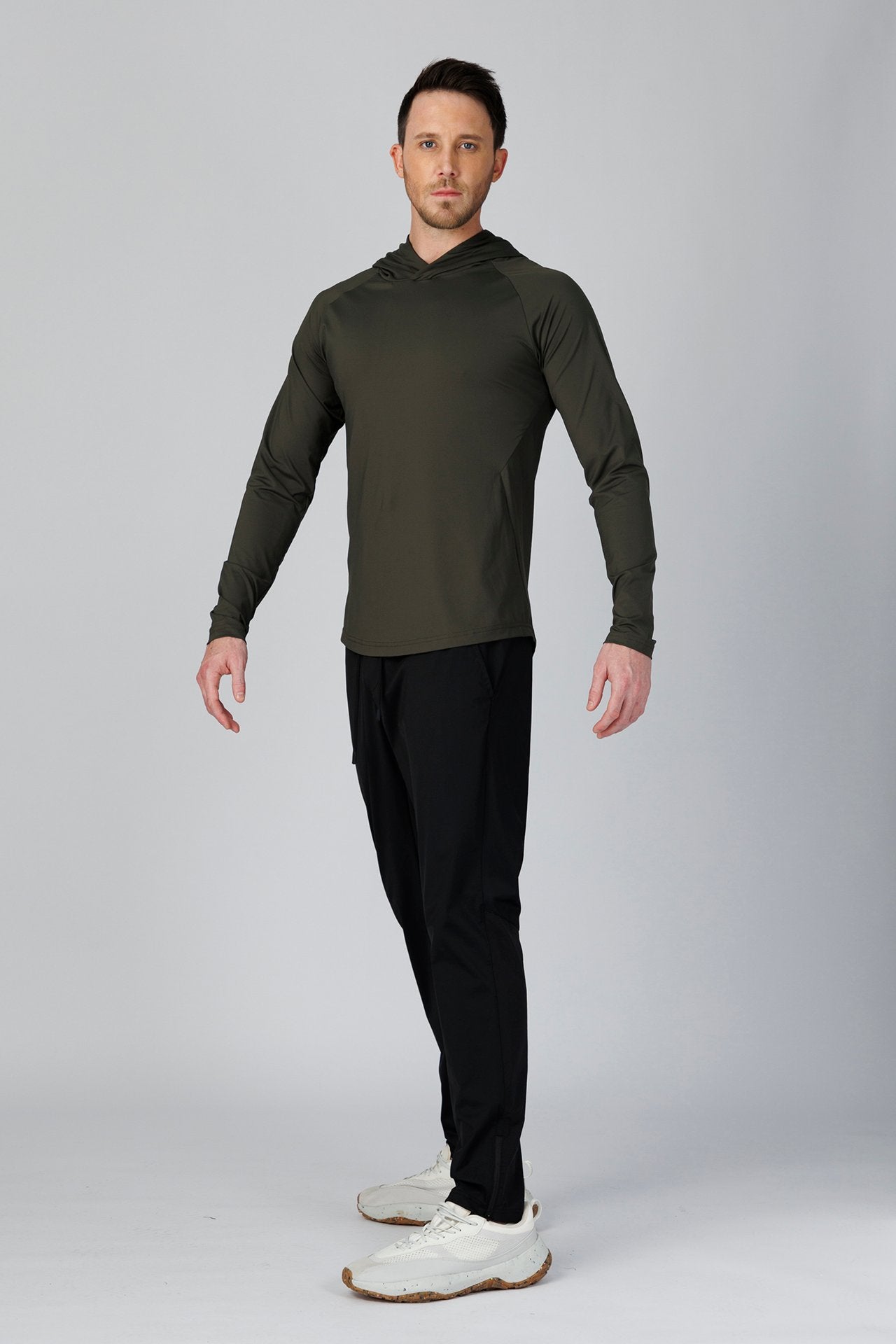 SPN0300 - Ultra Soft Stretch Nylon Interlock Training Hoodie - Dark Army