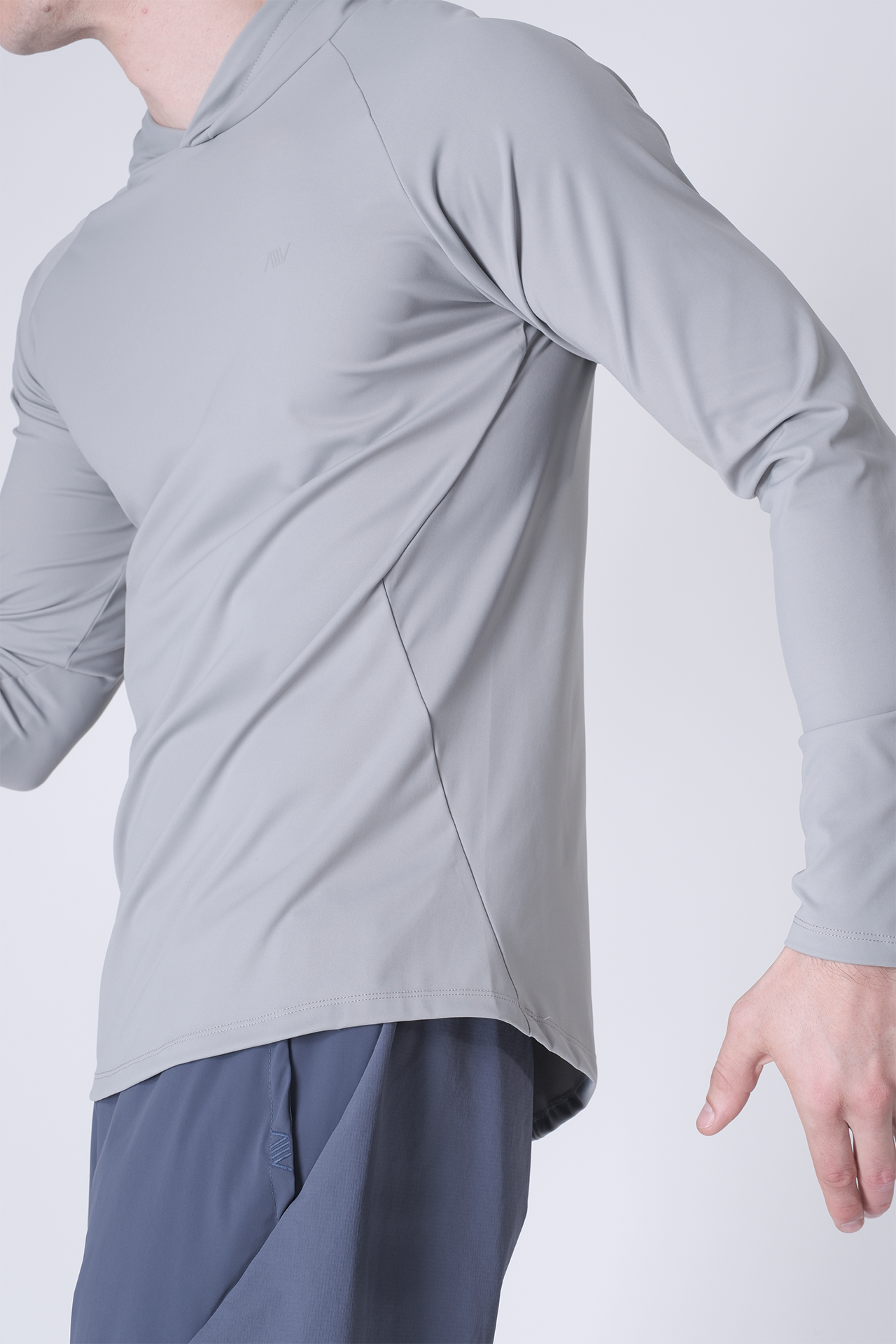 SPN0300 - Ultra Soft Stretch Nylon Interlock Workout Hoodie - Grey