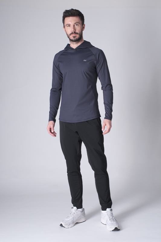 SPN0300 - Ultra Soft Stretch Nylon Interlock Workout Hoodie - Navy