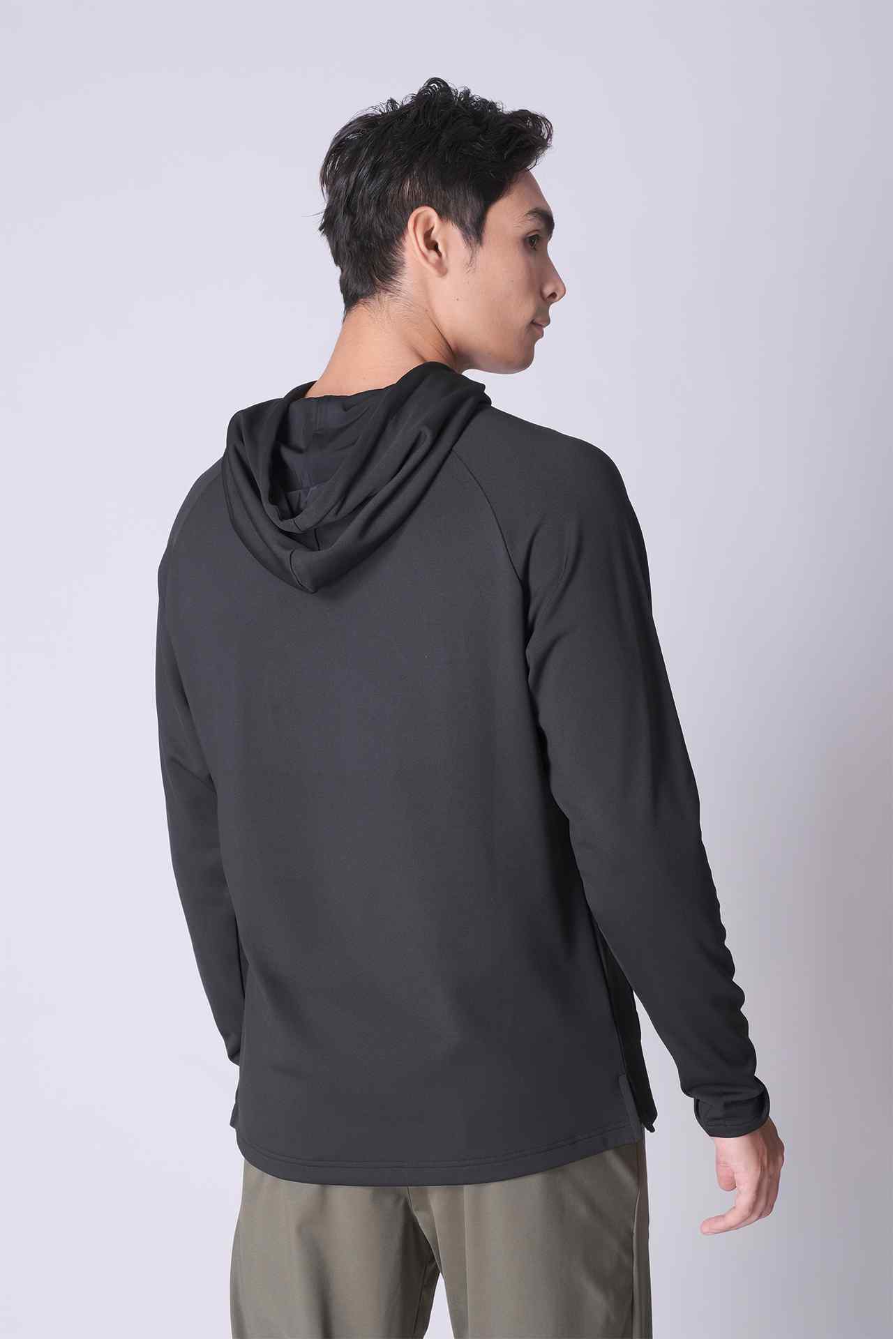 SPN0304 - Stretch Thermal Fleece Outdoor Active Hoodie - Black
