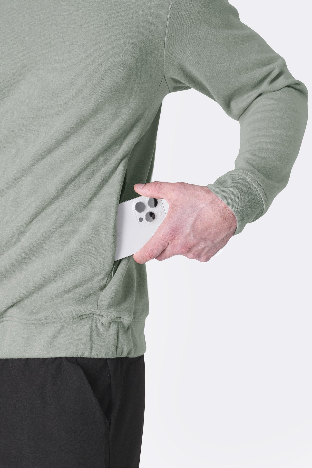 SPN0309 - Ultra Soft Interlock Side Zip Pocket Hoodie - Agave