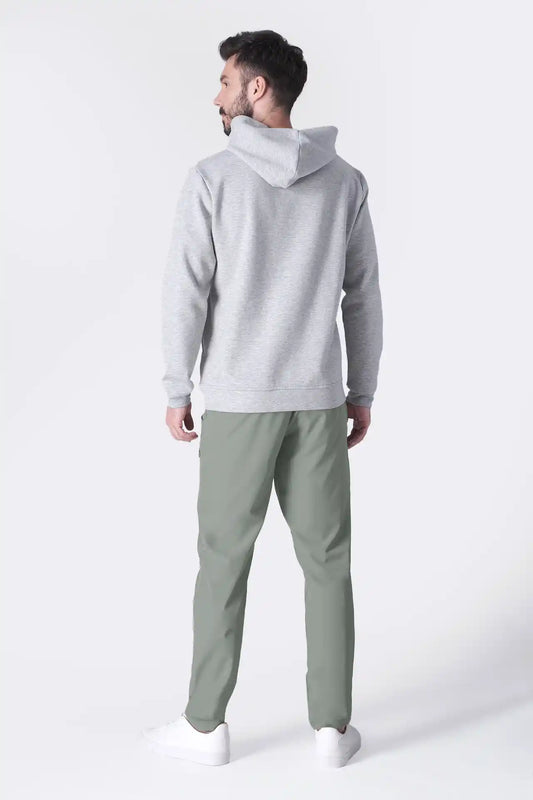 SPN0309 - Ultra Soft Interlock Side Zip Pocket Hoodie - Heather Grey