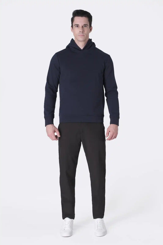 SPN0309 - Ultra Soft Interlock Side Zip Pocket Hoodie - Navy