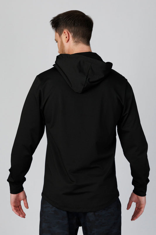 SPN0322 - Stretch Thermal Fleece Performance Hoodie - Black