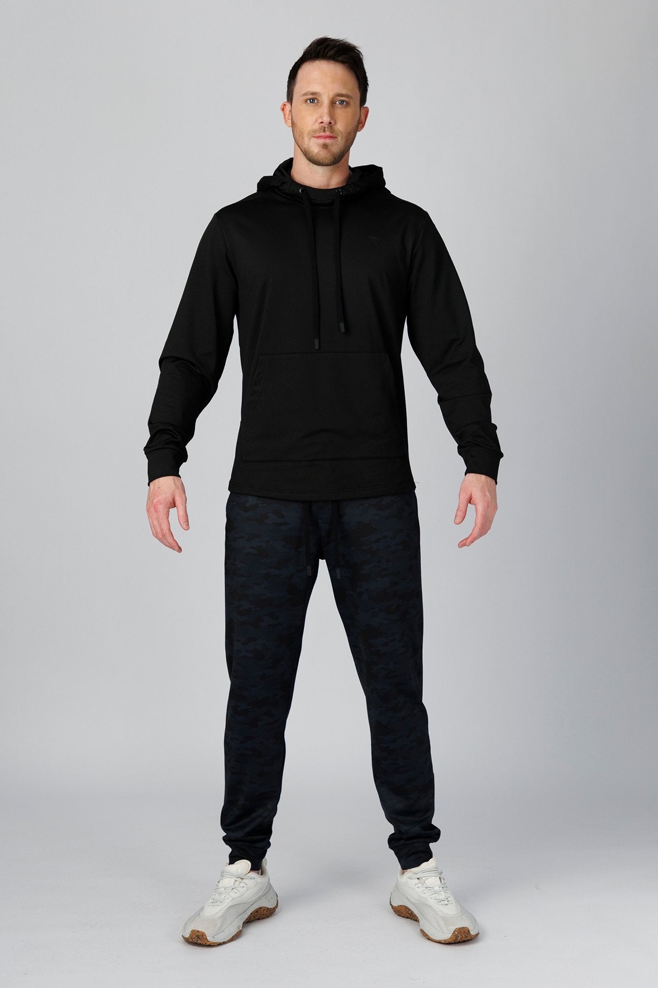 SPN0322 - Stretch Thermal Fleece Performance Hoodie - Black