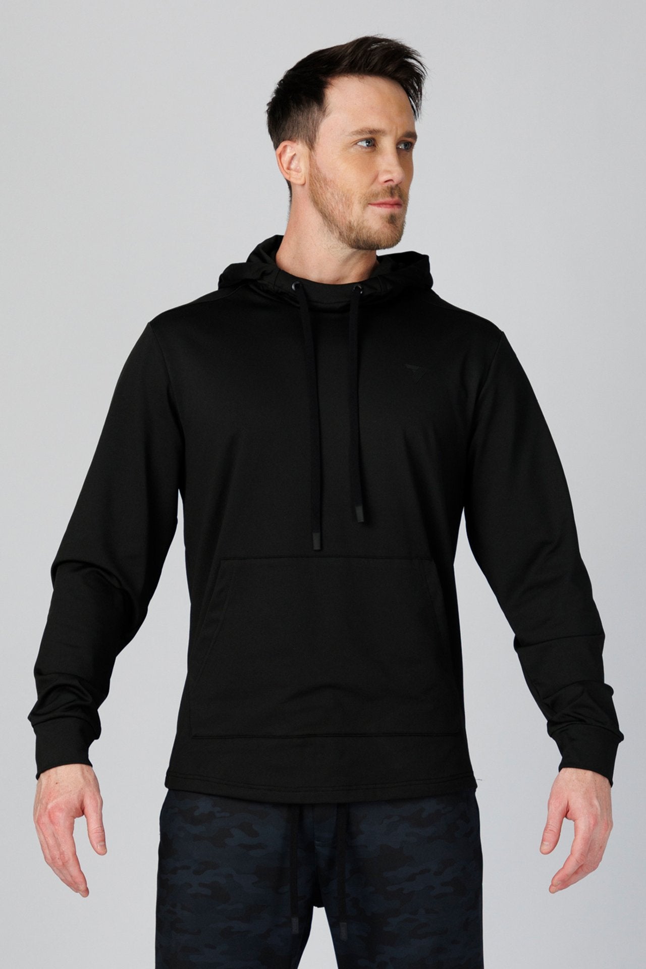 SPN0322 - Stretch Thermal Fleece Performance Hoodie - Black