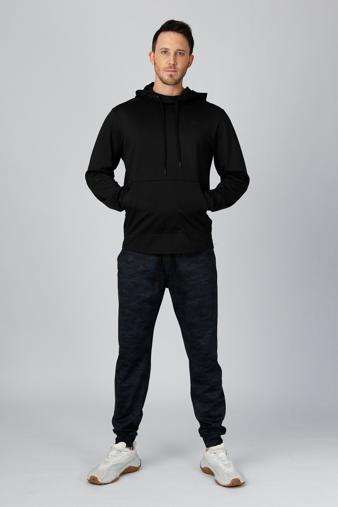 SPN0322 - Stretch Thermal Fleece Performance Hoodie - Black