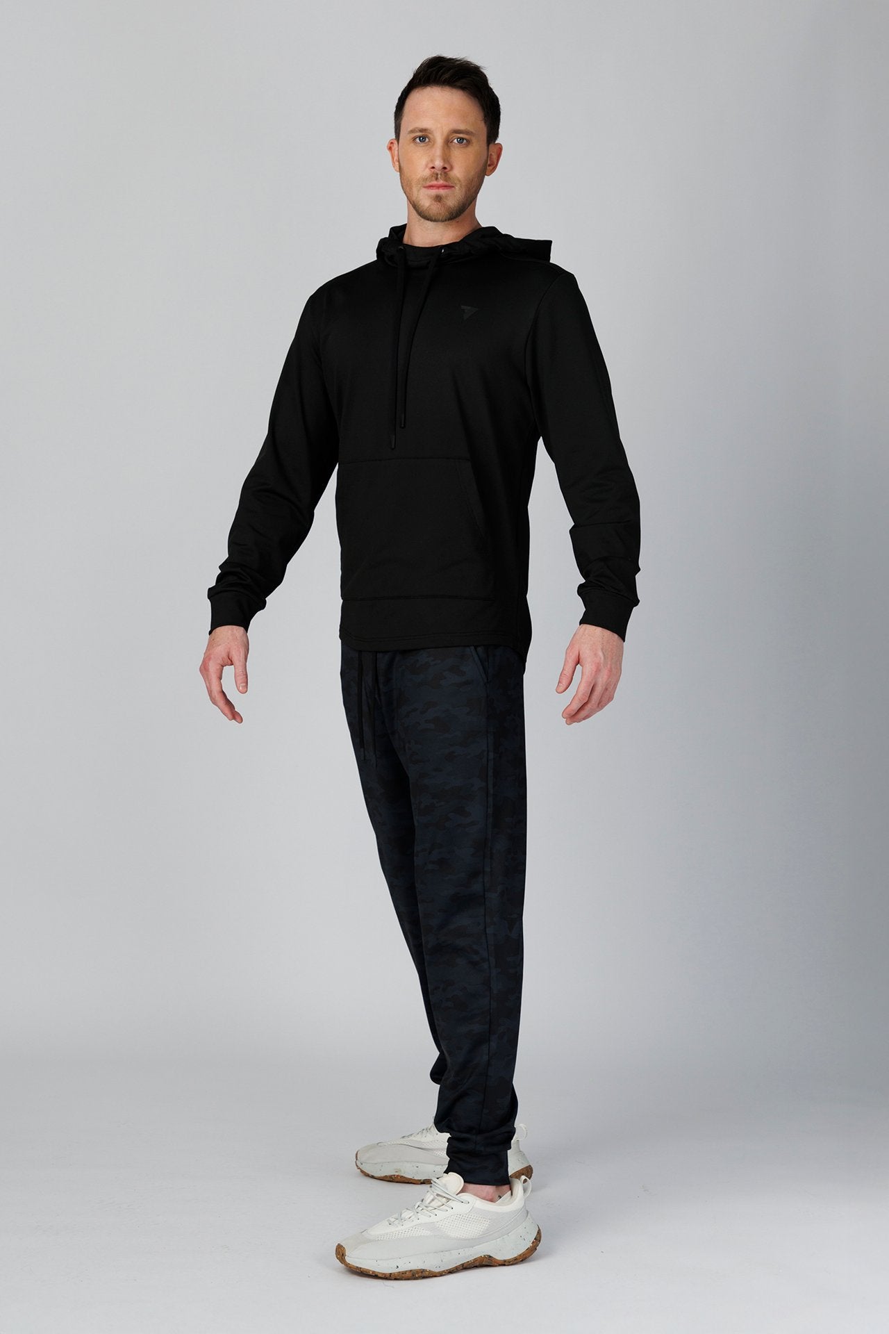 SPN0322 - Stretch Thermal Fleece Performance Hoodie - Black