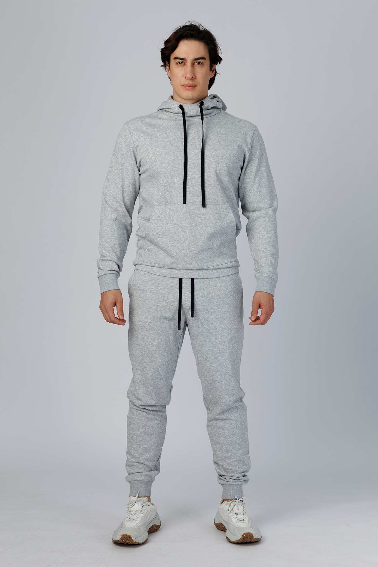 SPN0322 - Ultra Soft Stretch Interlock Travel Hoodie - Heather Grey
