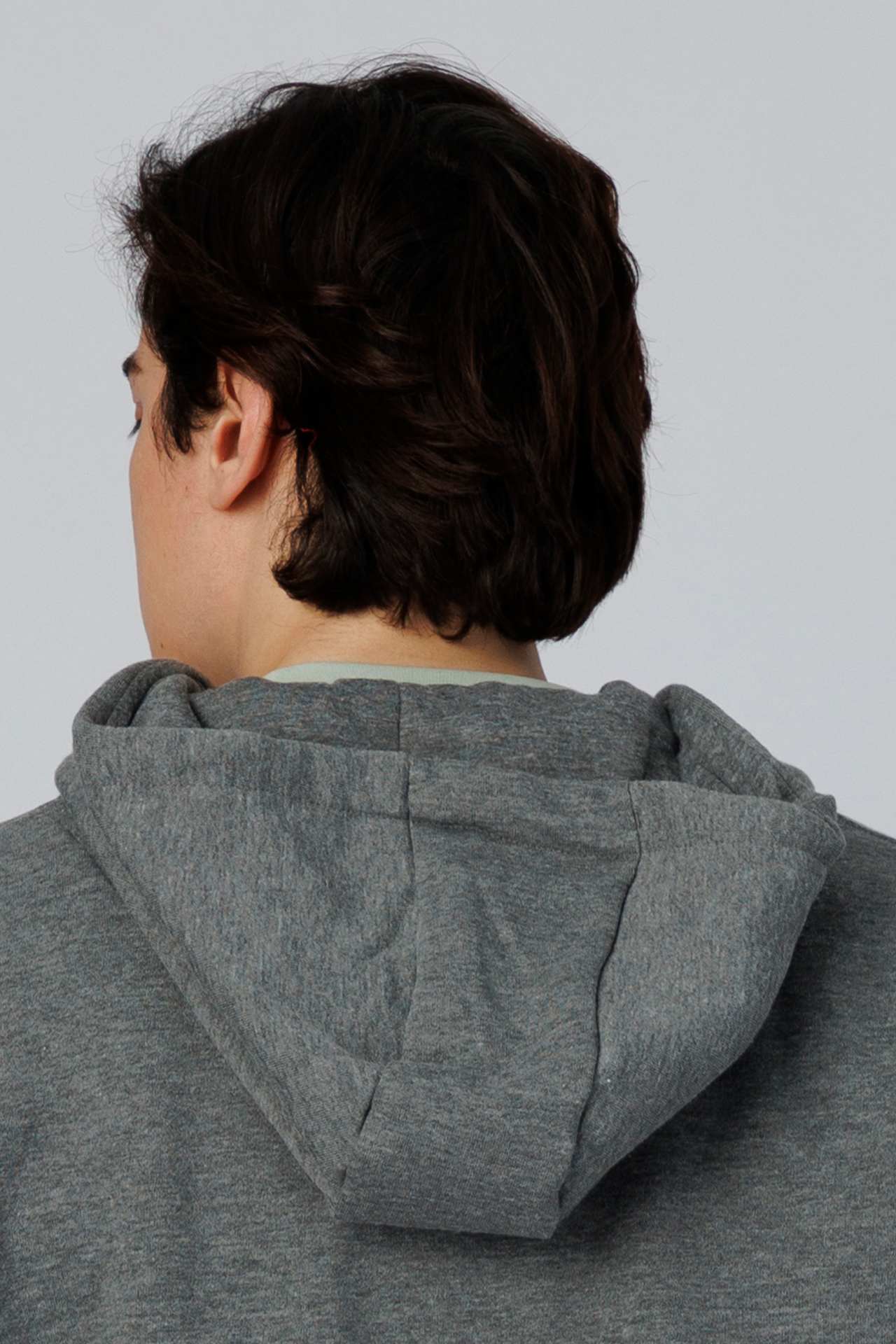 SPN0342 - Ultra Soft Mid-weight Thermal Cotton Blend Fleece Zip-UP Hooded Jacket - Dark Heather Grey