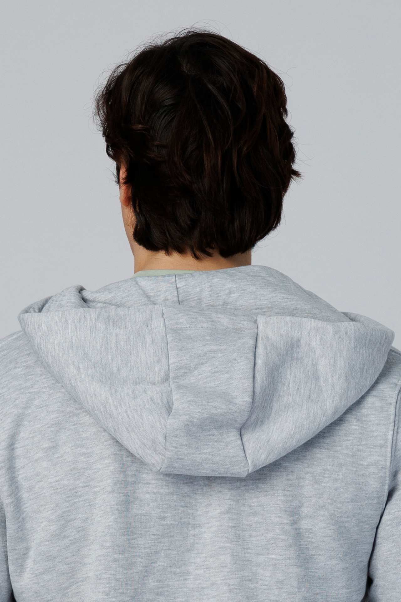 SPN0342 - Ultra Soft Mid-weight Thermal Cotton Blend Fleece Zip-UP Hooded Jacket - Heather Grey