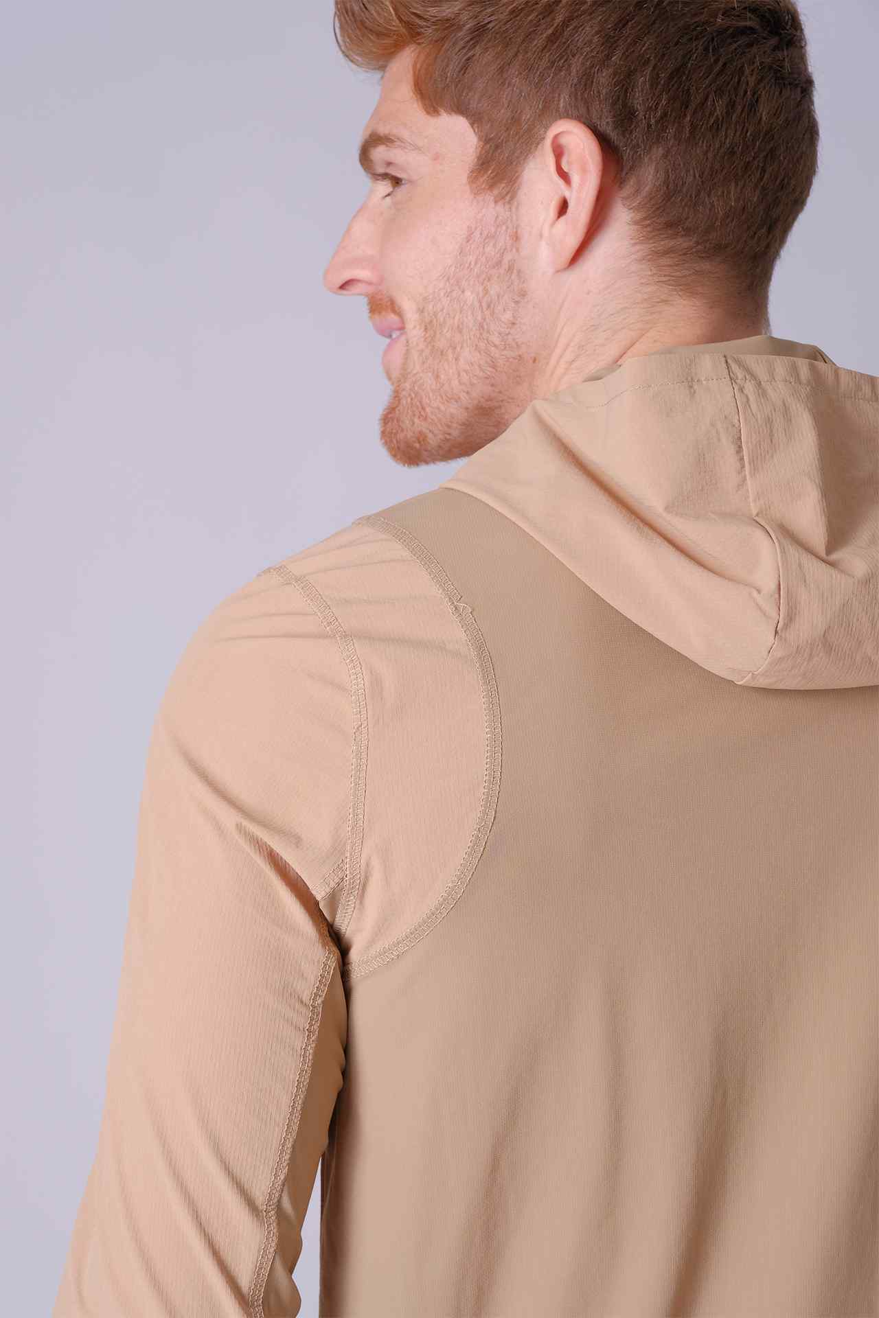 SPN22006 - Water Resistant Hybrid Lightweight Half Zip Hiking Hoodie - Khaki