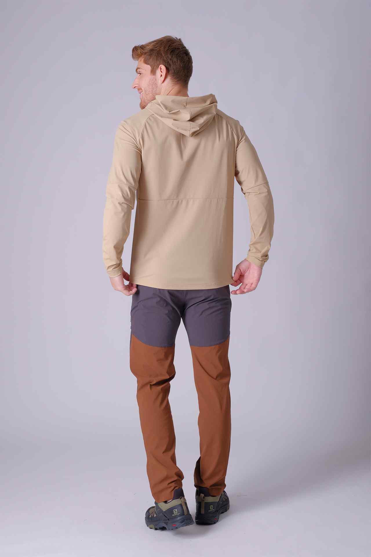 SPN22007 - Lightweight Hiking Hooded Windbreaker - Khaki