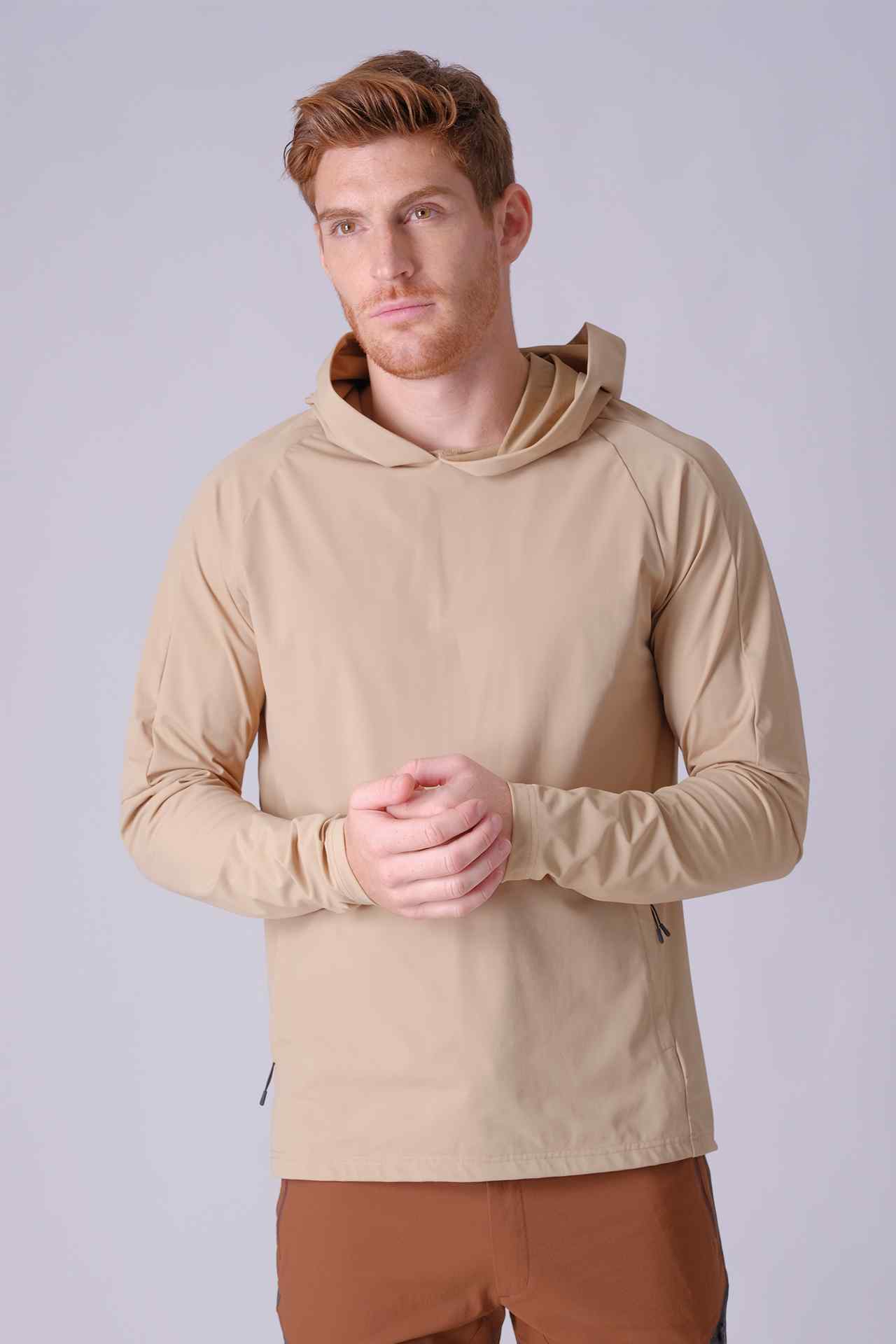 SPN22007 - Lightweight Hiking Hooded Windbreaker - Khaki