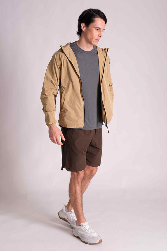 SPO0182 - Water Repellent Full-Zip Hooded Outdoor Windbreaker Jacket