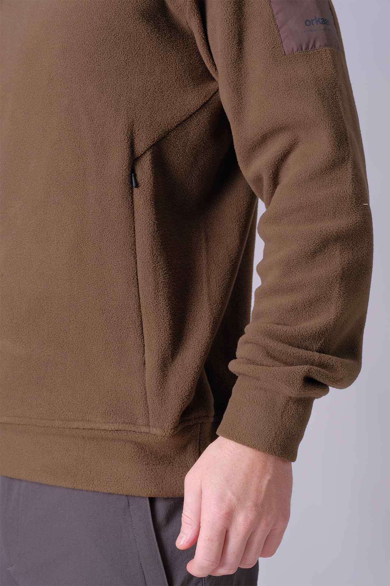 SPN22023 - Sustainable Utility Pockets Fleece Hoodie - Brown