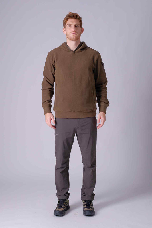 SPN22023 - Sustainable Utility Pockets Fleece Hoodie - Brown
