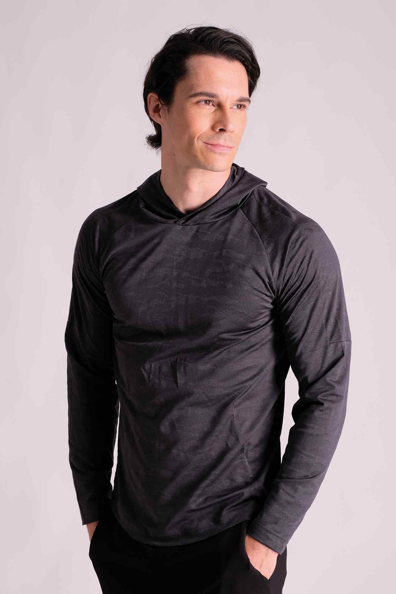 SPN22024 - Lightweight Quick-Dry Camo Raglan Sleeve Hooded Top - Jacquard Camo