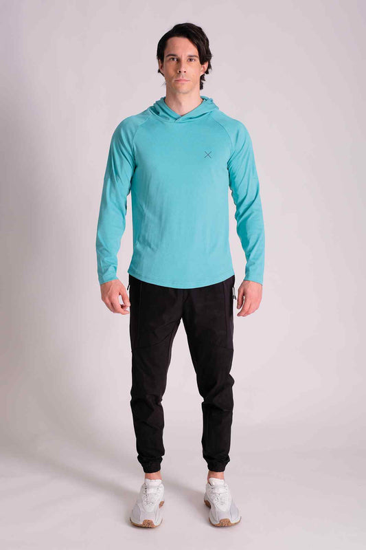 SPN22024 - Lightweight Quick-Dry Raglan Sleeve Hooded Active Top - Mint