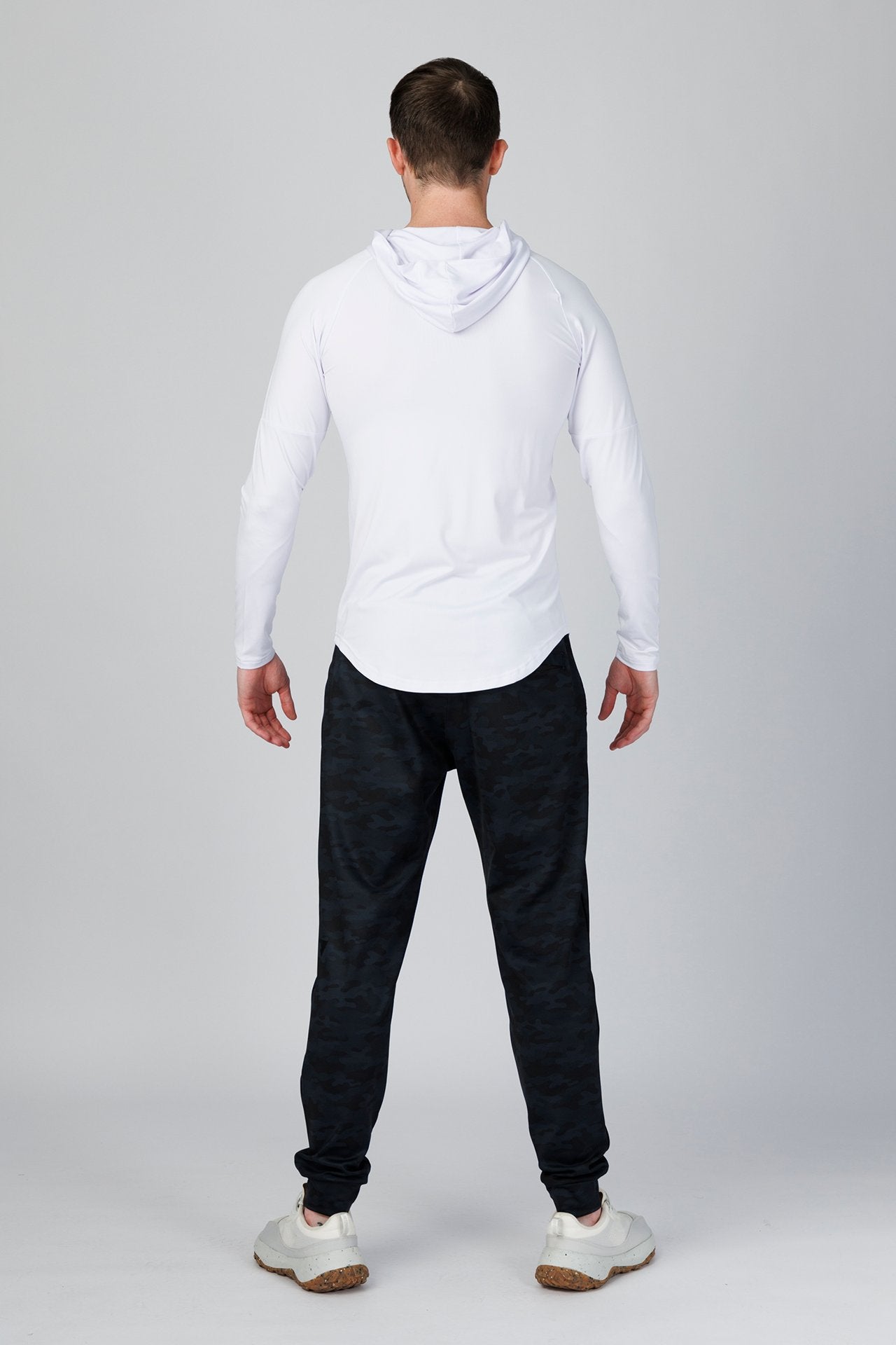 SPN22024 - Quick-Dry 4-Way Stretch Jersey Long Sleeve Training Hooded Tee - White
