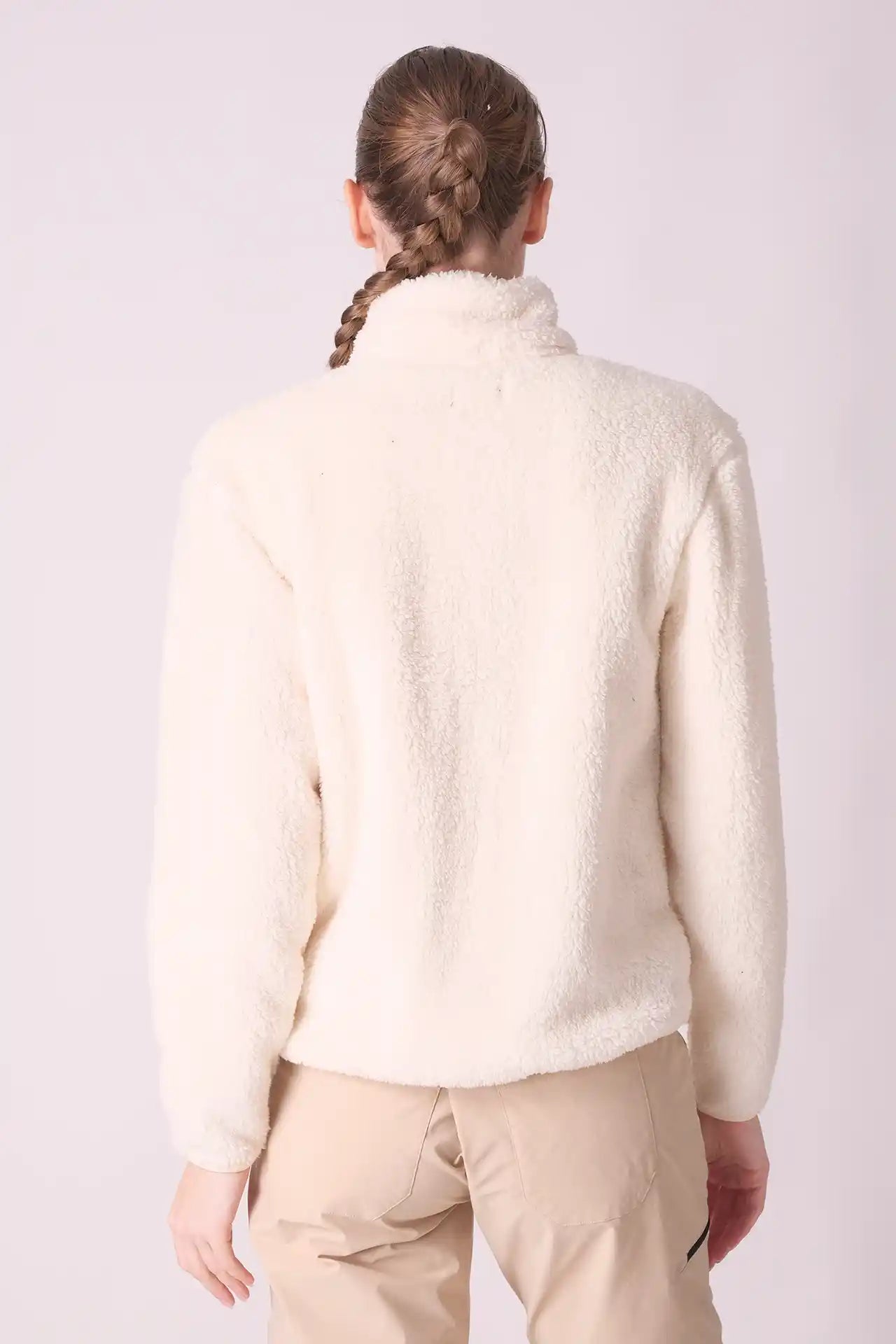 SPWO0047 - Women's Zip Pocket Fleece Jacket - Cream