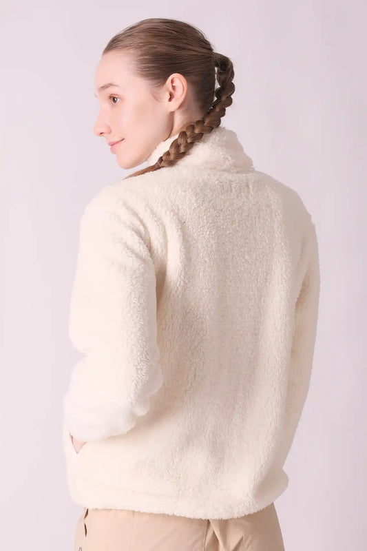 SPWO0047 - Women's Zip Pocket Fleece Jacket - Cream