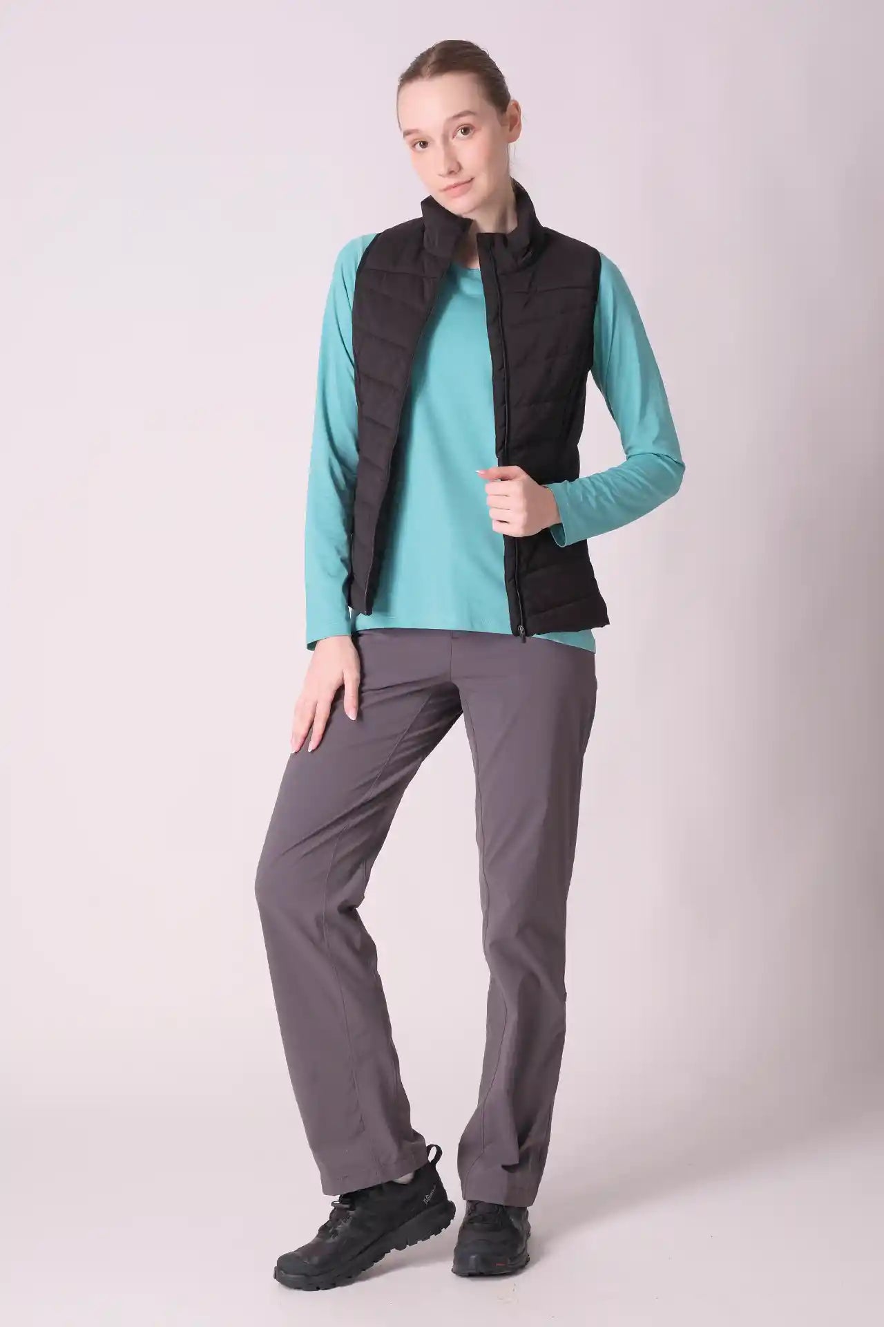SPWO0098 - Women's Slim Quilted Vest Jacket - Black