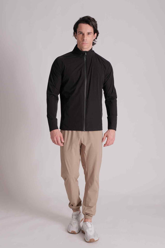 SPO0114 - Water Resistant Lightweight Zip Up Active Jacket - Black