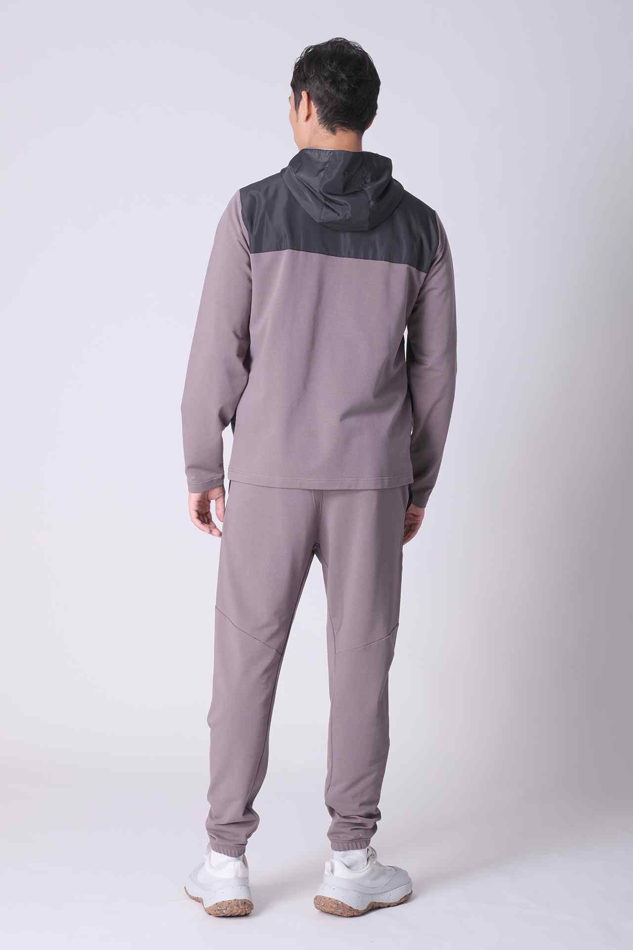SPO0115 - Functional Stretch French Terry Zip-up Hooded Active Jacket - Mid Grey