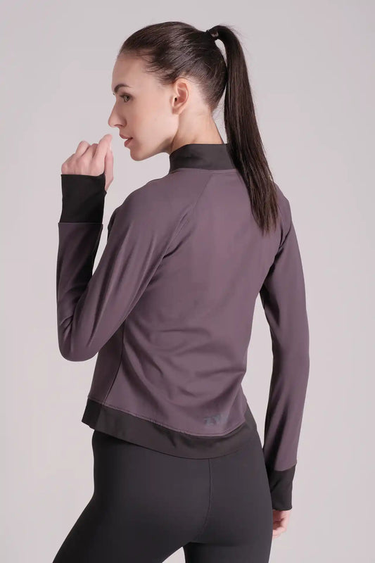 SPWO0120 - Women's Color Blocking Full Zip Running Jacket - Black