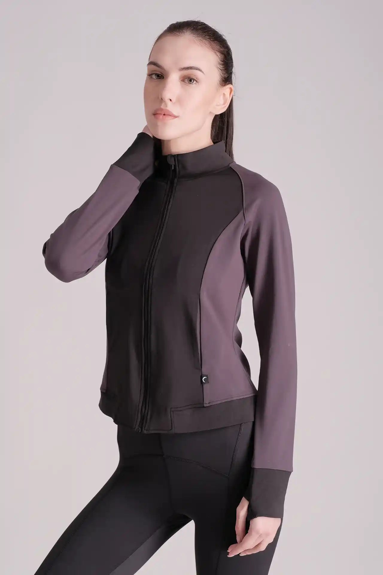 SPWO0120 - Women's Color Blocking Full Zip Running Jacket - Black