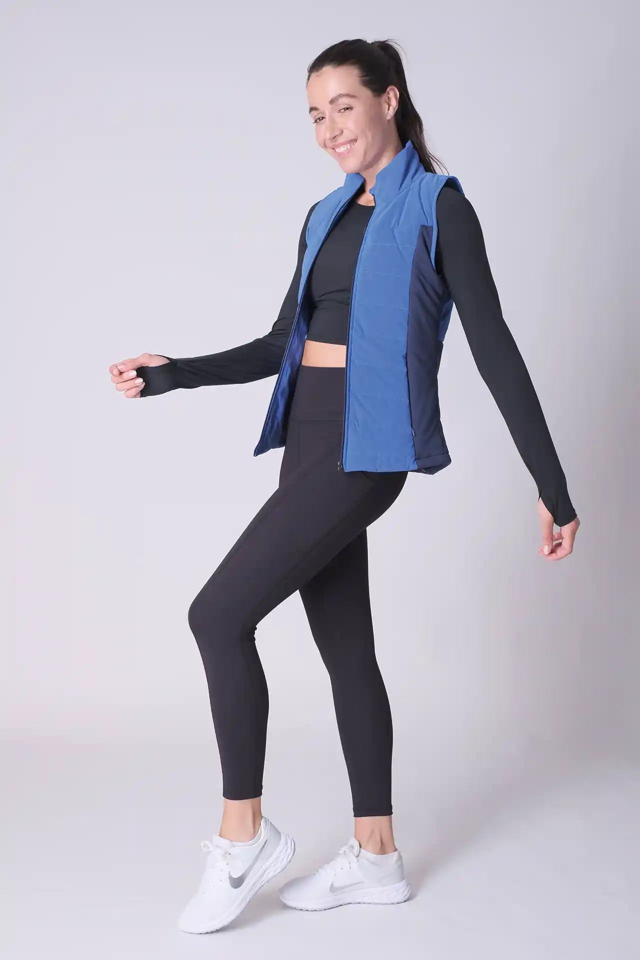 SPWO0122 - Women's Turtleneck Vest Jacket - Cobalt