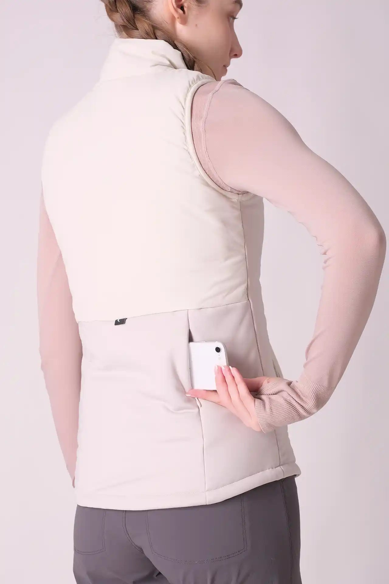 SPWO0122 - Women's Turtleneck Vest Jacket - White