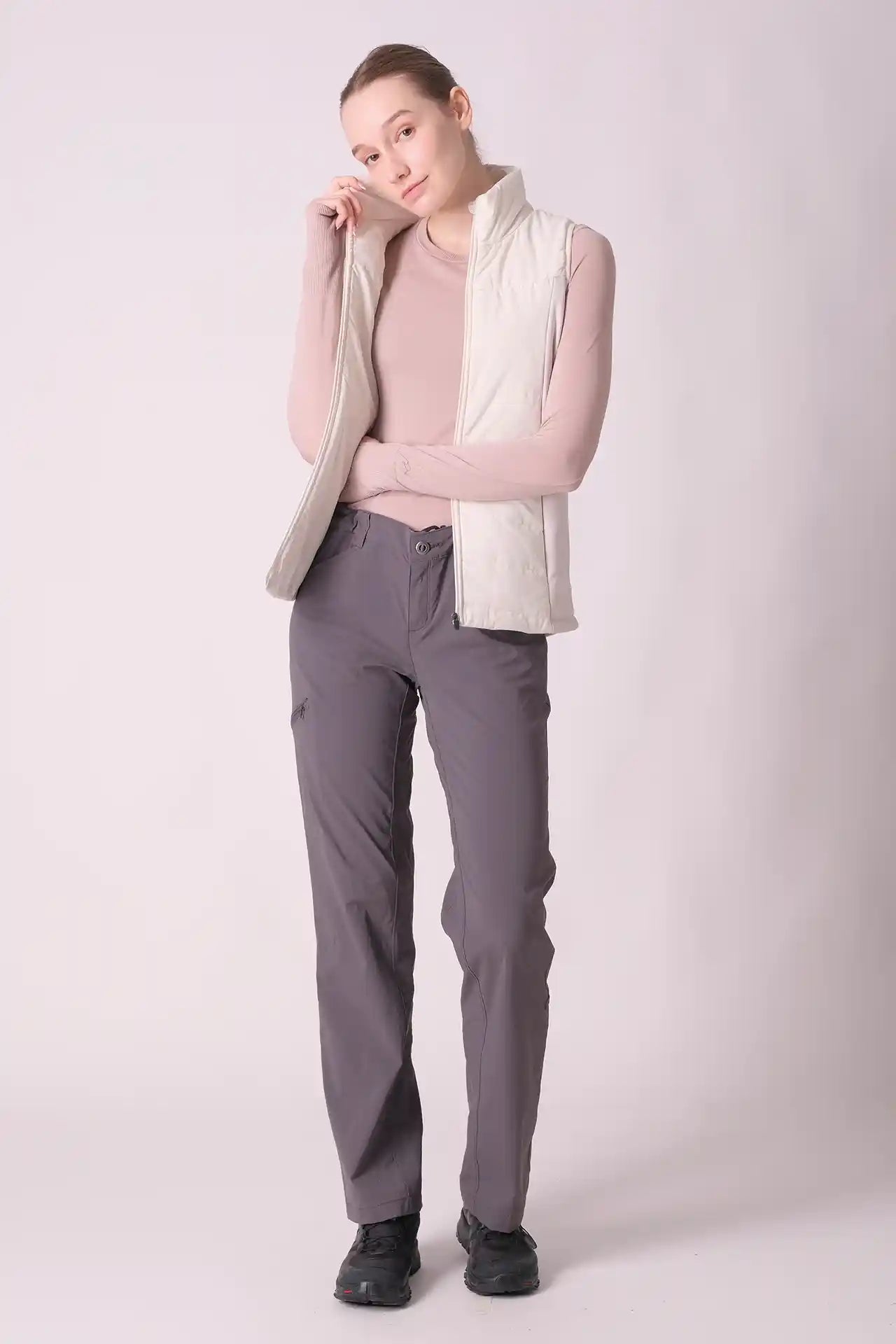 SPWO0122 - Women's Turtleneck Vest Jacket - White