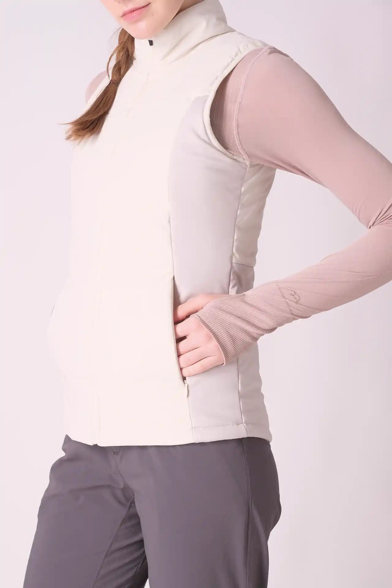 SPWO0122 - Women's Turtleneck Vest Jacket - White