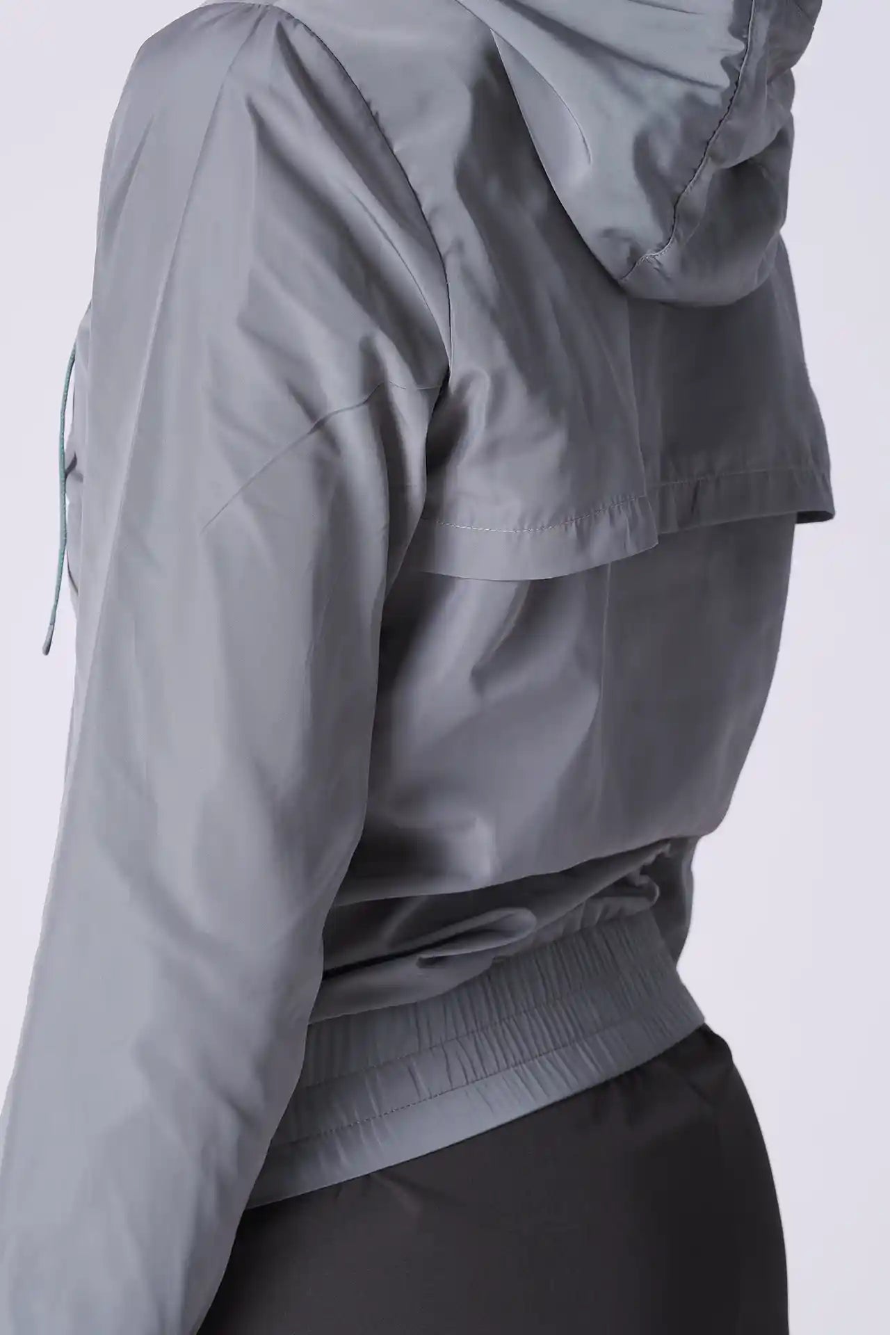 SPWO0123 - Women's Running Windbreaker Hooded Jacket - Grey