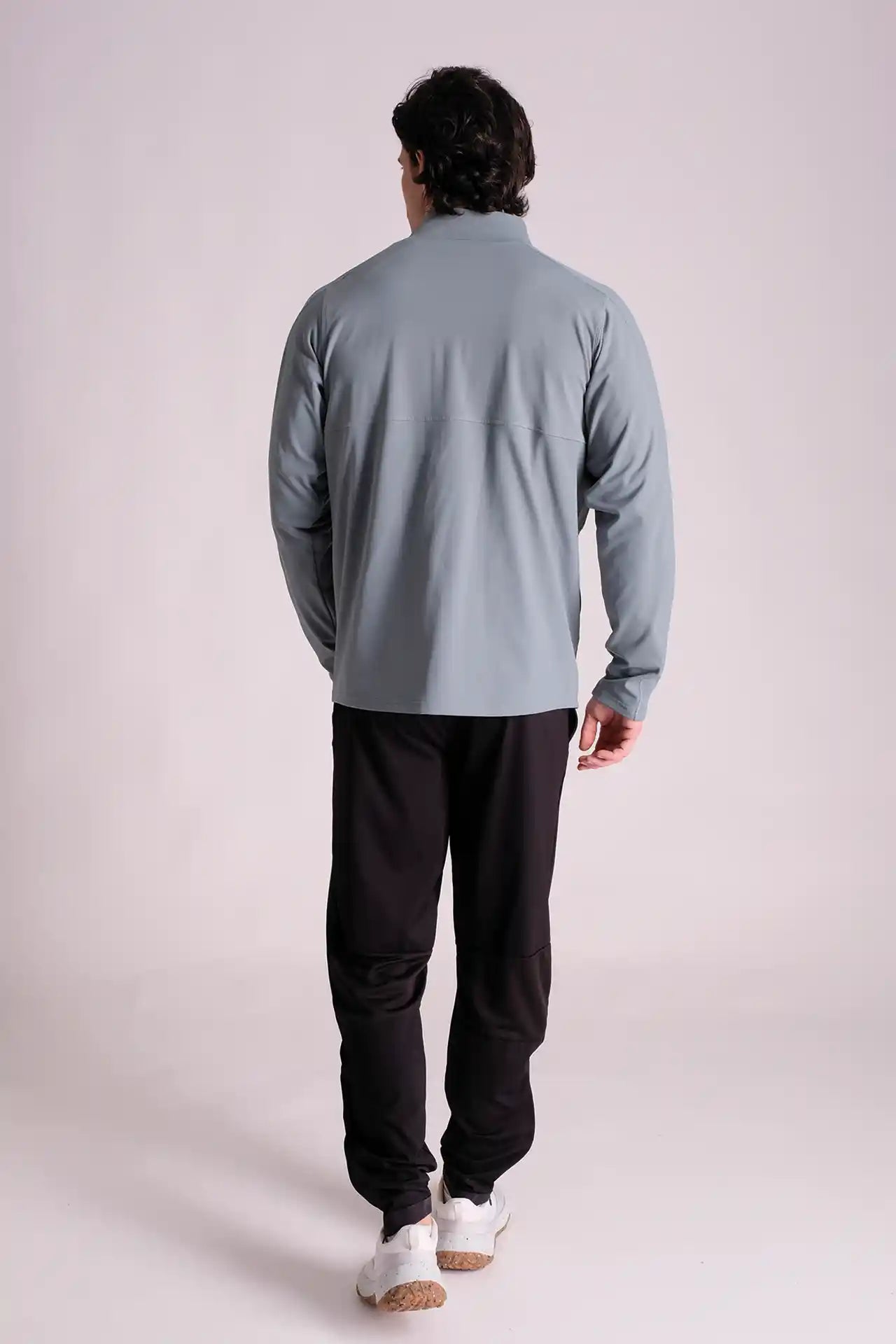 SPO0129 - Insulated 4-Way Stretch Interlock Mock Neck Full Zip Training Jacket - Ash Blue