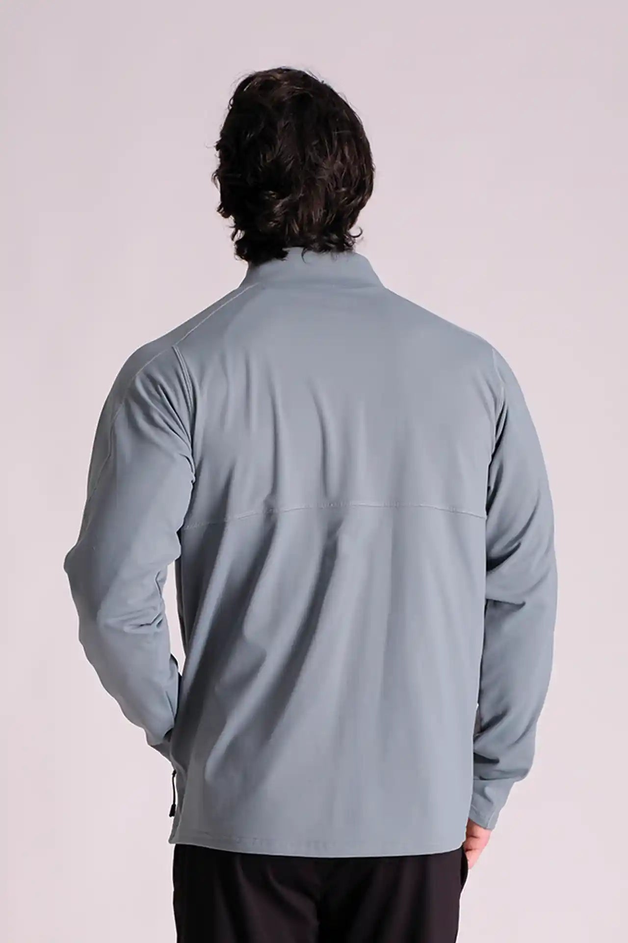 SPO0129 - Insulated 4-Way Stretch Interlock Mock Neck Full Zip Training Jacket - Ash Blue