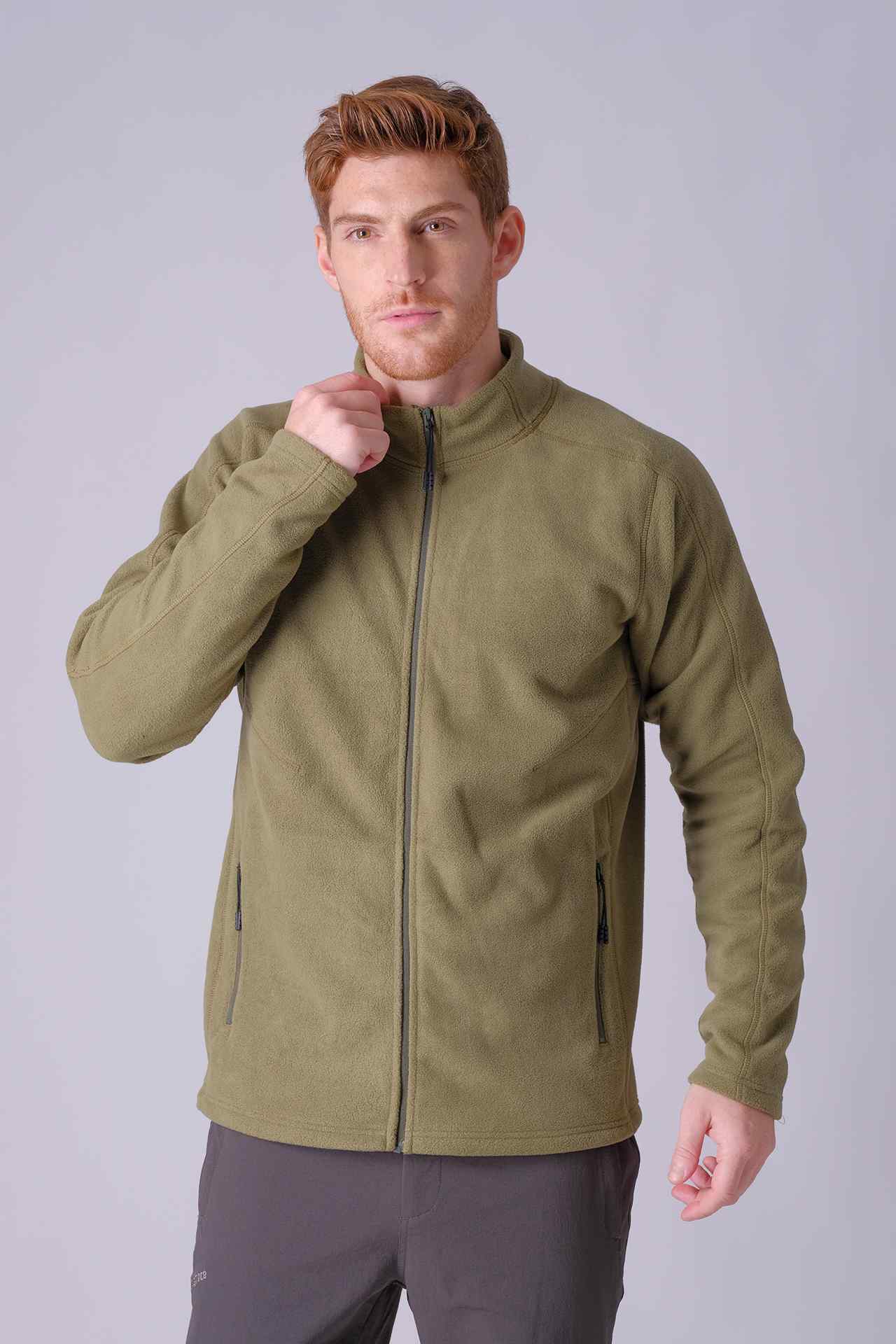 SPO0129 - Sustainable Mock Neck Insulated Micro Fleece Jacket - Olive